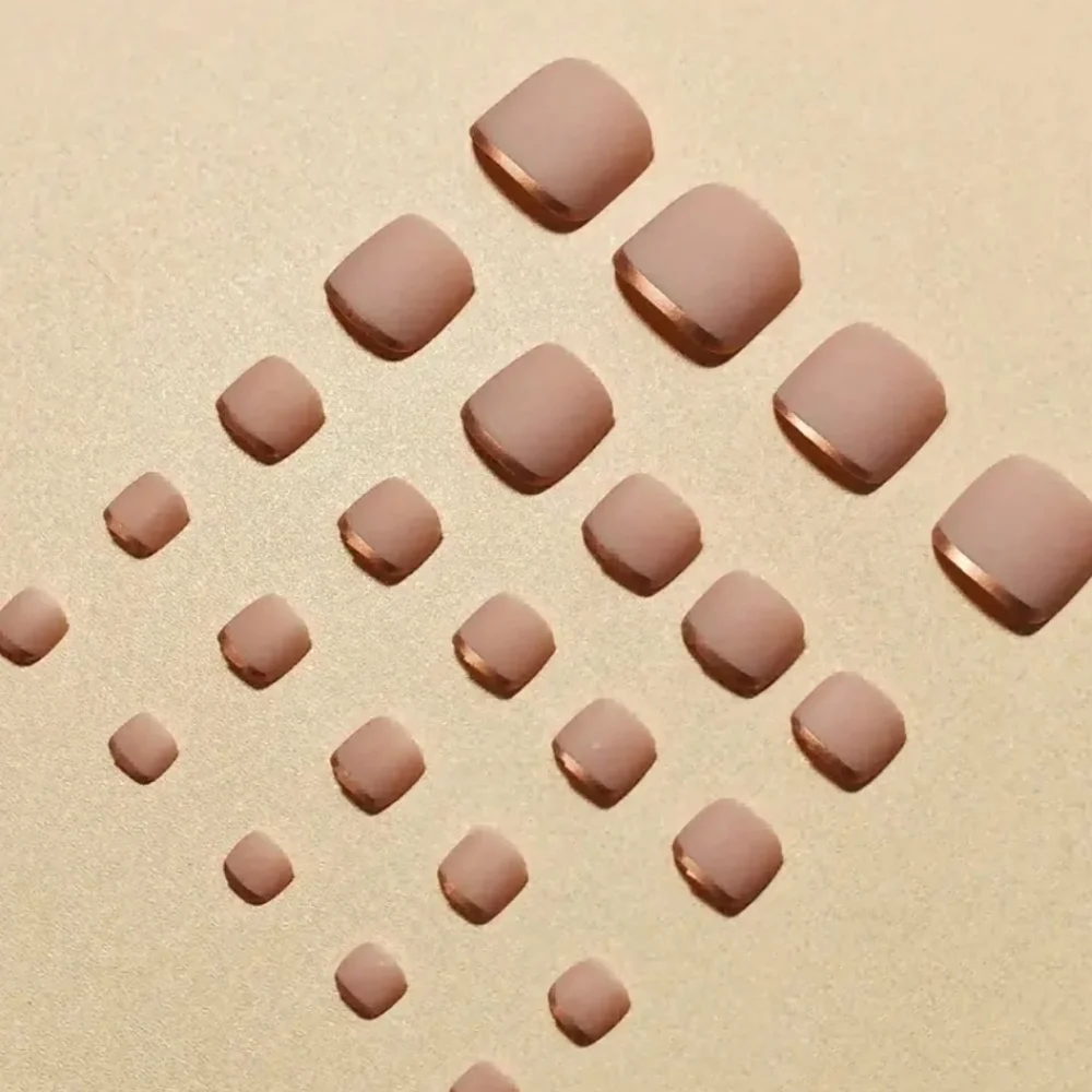 24 Pieces Fake Toe Press On Nails